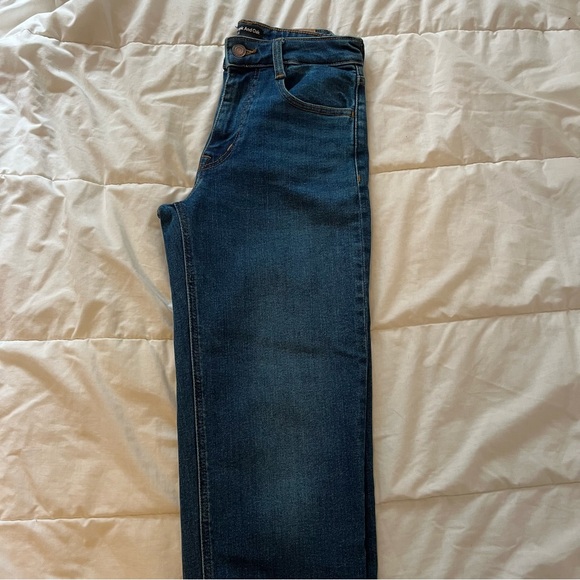 25 Frank And Oak Cyndi High Rise Straight Blue Jeans - Picture 4 of 8